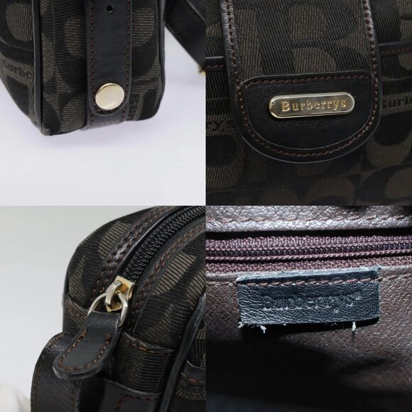 Burberrys Shoulder Bag Canvas Gold Black Auth bs18589 - Picture 13 of 15